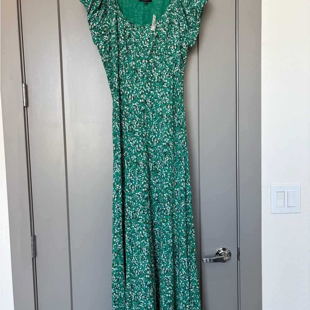 Madewell Green Floral Maxi Dress